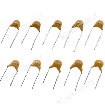 500PCS 0.1uF-10uF(104~106) Monolithic Ceramic Capacitor Assorted Kit with Storage Box