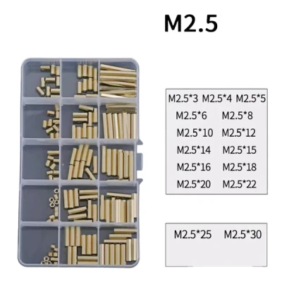 M2.5 Double-Pass Hexagonal Copper Column Hardware Screw Assortment Kit