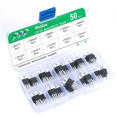 50Pcs Voltage Regulator Transistor Kit 10 Types LM317T to L7824