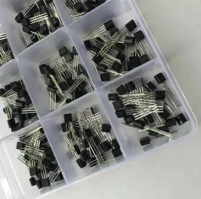 15Value 600PCS TO-92 Transistor Assortment Box - NPN & PNP - 2N2222, 2N3904, 2N3906, 2N5401, 2N5551, A1015, C1815, C945, S8050, S8550, S9012, S9013, S9014, S9015, S9018.