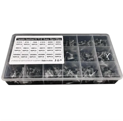 900PCS 18Values TO-92 Transistor Assortment Kit A1015 2N2222 C1815 S8050 2N3904 2N3906 S9012 NPN/PNP