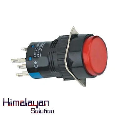 Push Button switch LA16 self-locking 12-24V (Red)
