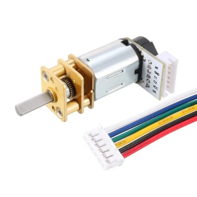 Single Phase N20 6V 600RPM Micro Metal Gear Motor With Encoder