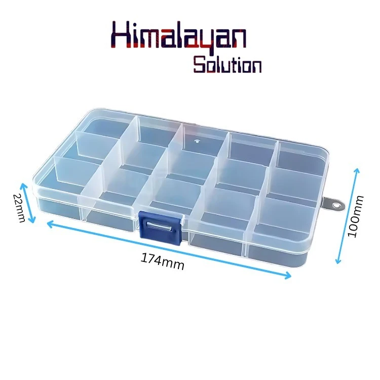 Plastic Adjustable 15 Grid Cell Multipurpose Clear Transparent