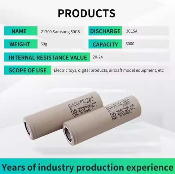Rechargeable Lithium Batteries 21700 Samsung 50G5