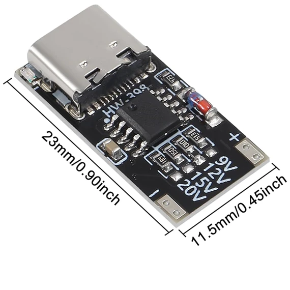 USB-C PD Type C Trigger Board PD/QC Decoy Fast Charger Module Support DC 9V 12V 15V 20V for Laptop,Router,Optical Modem Adapter