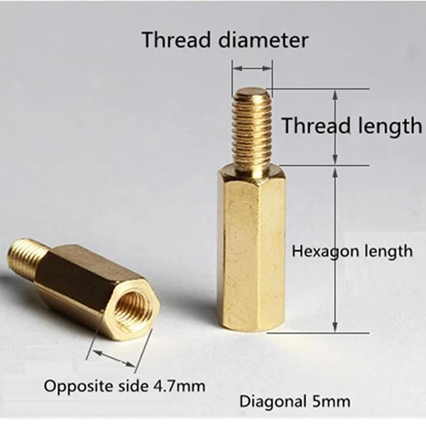M4 Single Head Hexagonal Copper Column Hardware Screw Assortment Kit