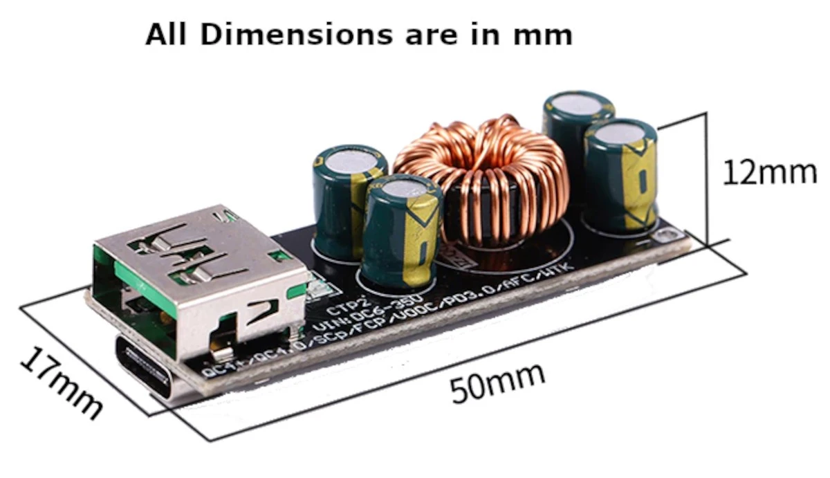 QC4.0 QC3.0 USB Type-C 6-35 V Step Down Buck Module