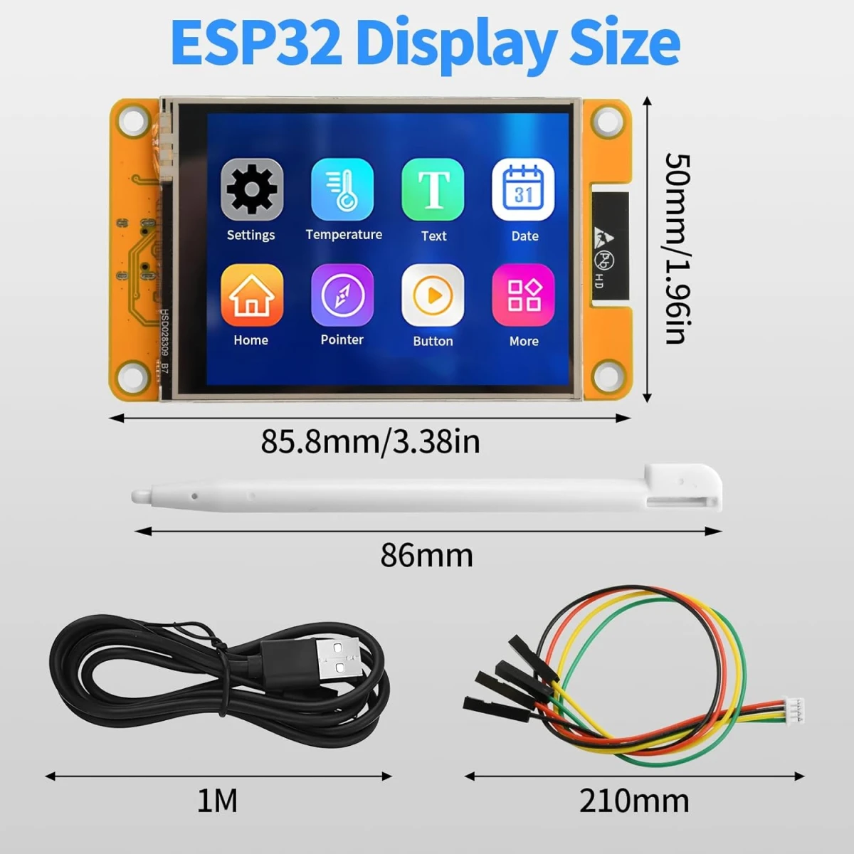 ESP32 LVGL WiFi and Bluetooth Development Board 2.8\" 240x320 Smart Display Screen TFT Module with Touch